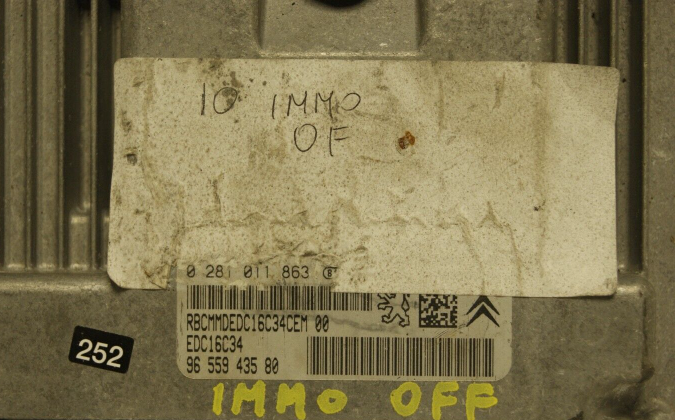 Citroen Peugeot Diesel ECU 0281011863 , 9655943580 PLUG & PLAY IMMO OFF.