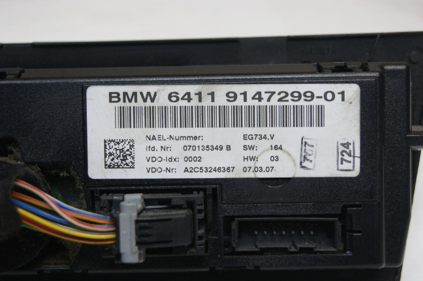 BMW 1 3 Series Automatic Air Conditioning Climate Control Module Switch 9147299
