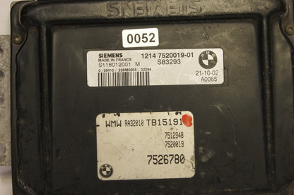 BMW MINI R50 Engine ECU 7520019 / S118012001M  PLUG AND PLAY PROGRAMMING BY POST
