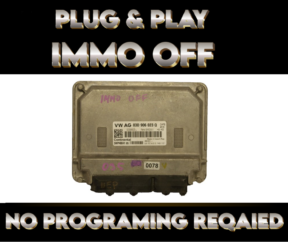 03D906023Q   ECU Audi VW Skoda Seat   IMMO OFF PLUG & PLAY. CONTINENTAL ECU