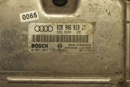AUDI  ECU 038906019JT 0281011138  IMMO OFF PLUG & PLAY