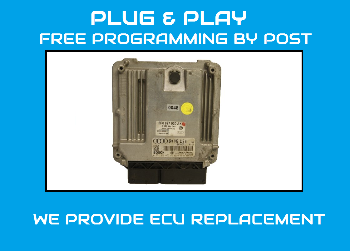 AUDI A3 8P 2.0 TFSI   ECU 8P0907115A 0261S0207 PLUG AND PLAY CLONING BY POST