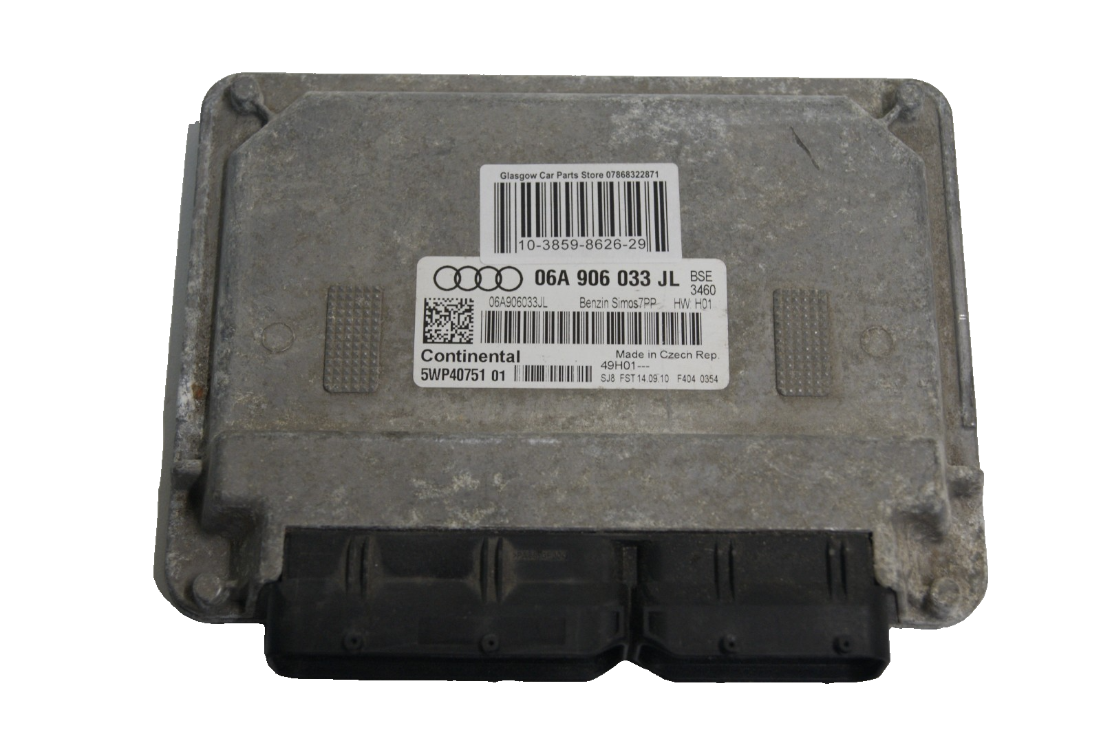 Audi A3  1.6 MPI Petrol Engine Control Unit ECU 06A906033JL CONTINENTAL ECU