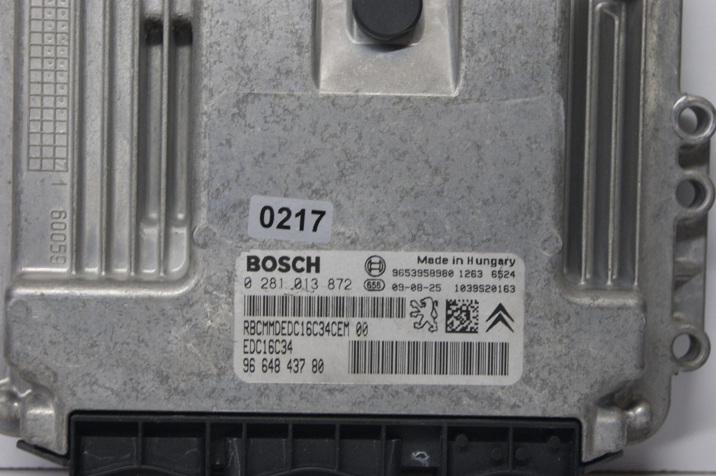 CITROEN PEUGEOT  ECU 0281013872/9664843780  PLUG AND PLAY  CLONING BY POST