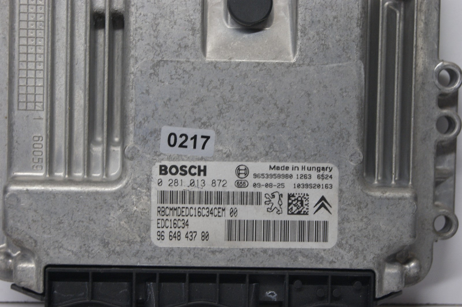 CITROEN PEUGEOT  ECU 0281013872/9664843780  PLUG AND PLAY  CLONING BY POST