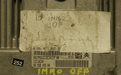 Citroen  Peugeot Diesel ECU 0281011863 , 9655943580 PLUG & PLAY IMMO OFF.
