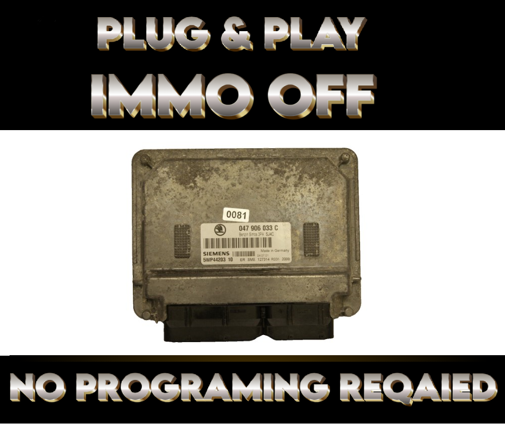 047906033C  SIMOS 3PA   ECU Audi VW Skoda Seat   IMMO OFF PLUG & PLAY.