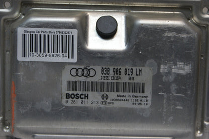 AUDI VW ENGINE ECU 038906019LM   0281011213  PLUG AND PLAY IMMO OFF