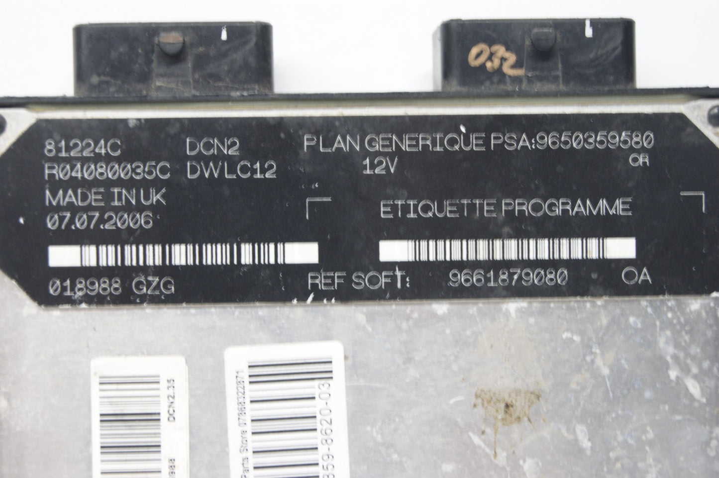 9650359580 FIAT SCUDO PEUGEOT CITREON  1.9 D ENGINE CONTROL UNIT ECU