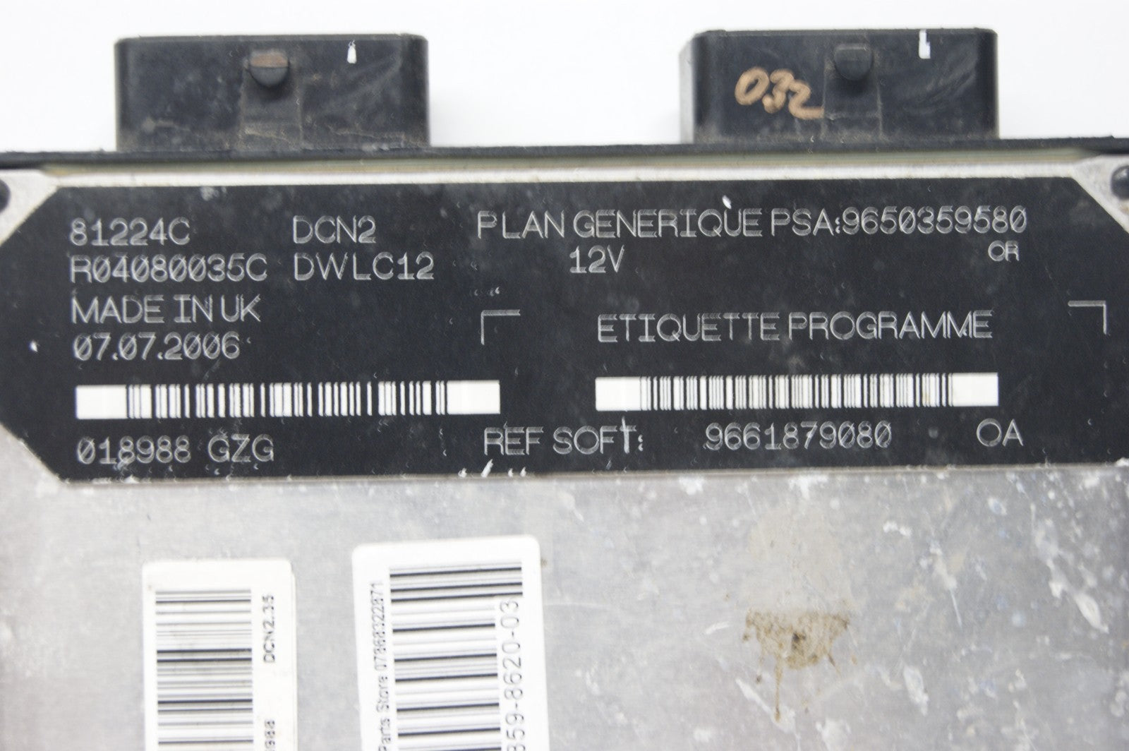 9650359580 FIAT SCUDO PEUGEOT CITREON  1.9 D ENGINE CONTROL UNIT ECU