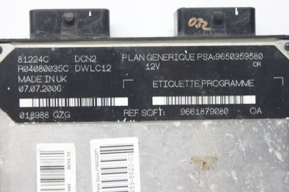 9650359580 FIAT SCUDO PEUGEOT CITREON  1.9 D ENGINE CONTROL UNIT ECU