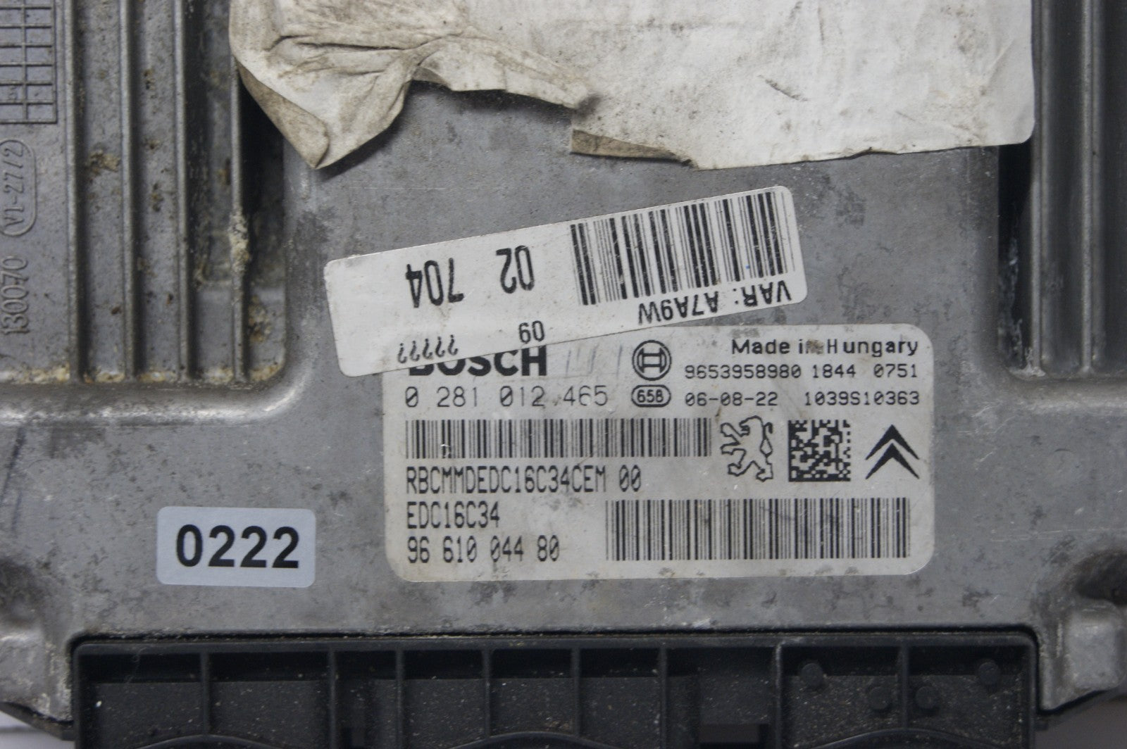 CITROEN PEUGEOT ECU  0281012465 9661004480 PLUG AND PLAY  CLONING BY POST