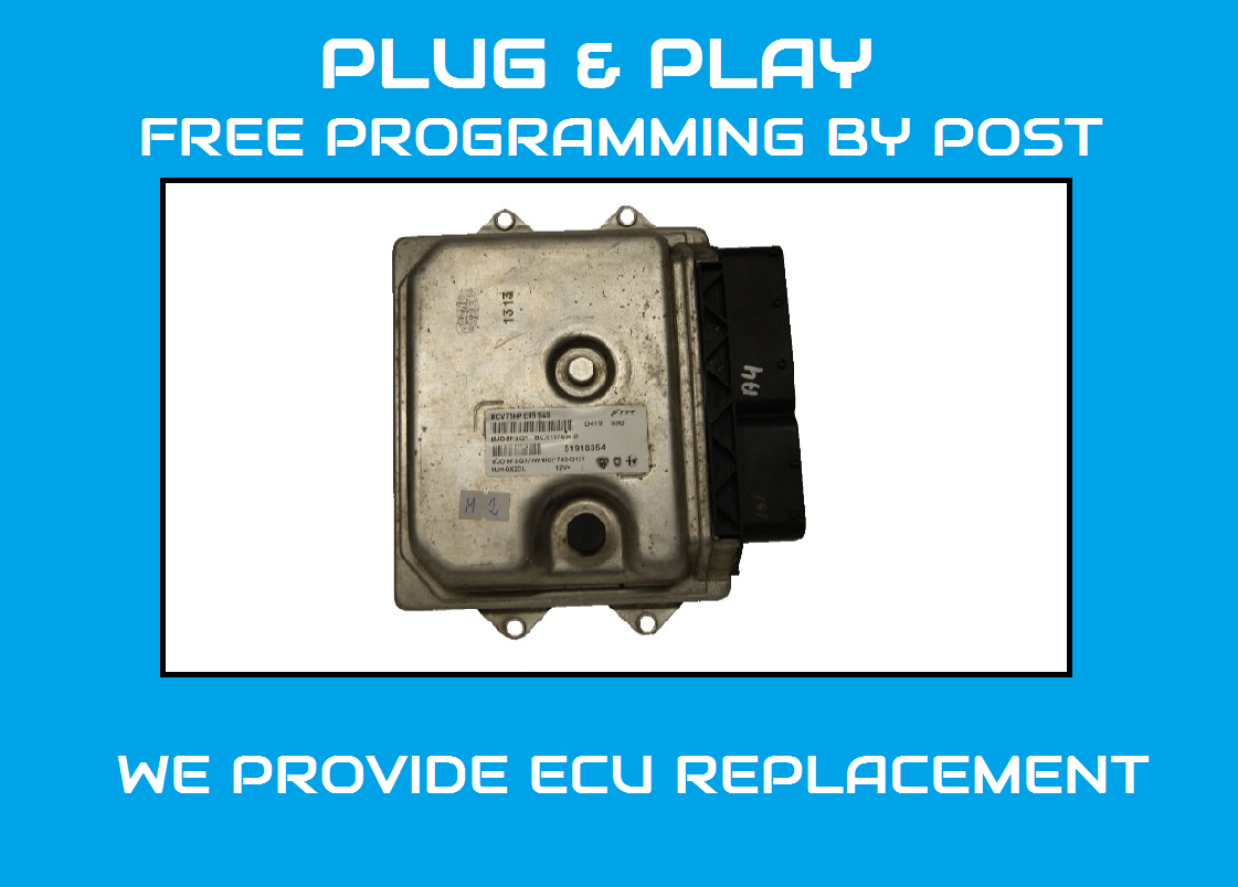 ECU  FIAT QUBO  51918354 PLUG AND PLAY PROGRAMMING BY POST