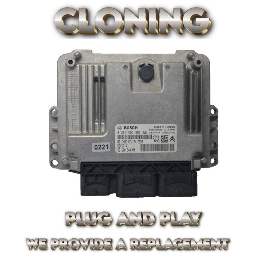 CITROEN PEUGEOT ECU 0261S05963  9667054480 PLUG AND PLAY  CLONING BY POST