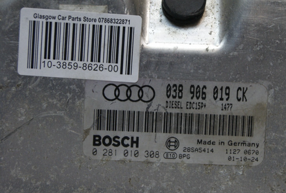 AUDI VW  ENGINE ECU 038906019CK  0281010308 PLUG AND PLAY IMMO OFF