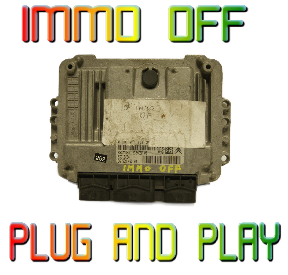 Citroen  Peugeot Diesel ECU 0281011863 , 9655943580 PLUG & PLAY IMMO OFF.