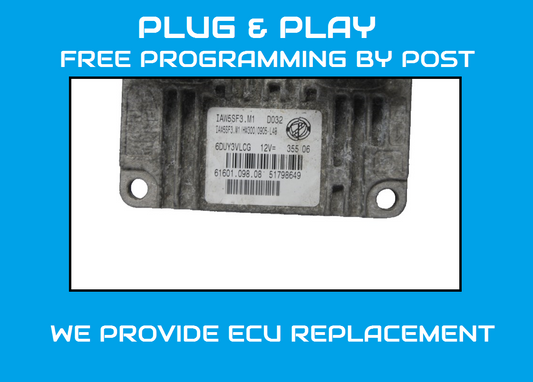 51798649 ECU FIAT IAW5SF3.M1 /HW300 PLUG AND PLAY PROGRAMMING BY POST.