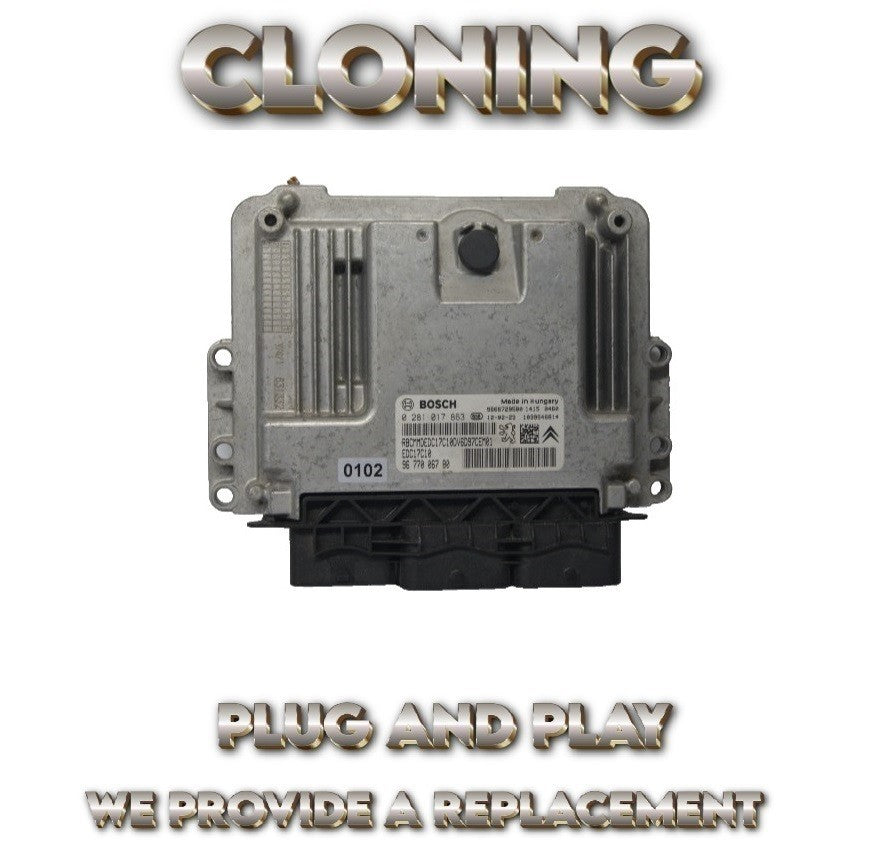 CITROEN PEUGEOT ECU  0281017863 9677006780 PLUG AND PLAY  CLONING BY POST