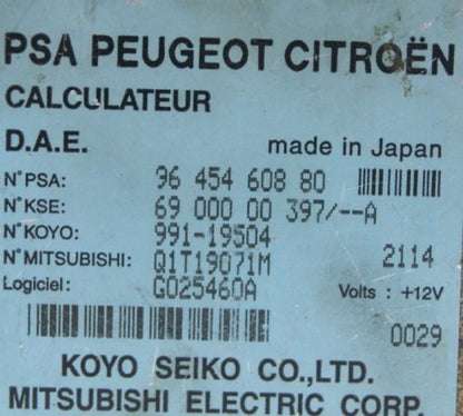 CITROEN PEUGOT POWER STEERING ECU MODULE 9645460880