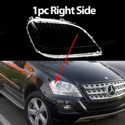 Headlight Housing Protection Glass Cover Headlamps Transparent Shell Lens For Mercedes-Benz ML Class W164 Pre-facelift 2005-2008