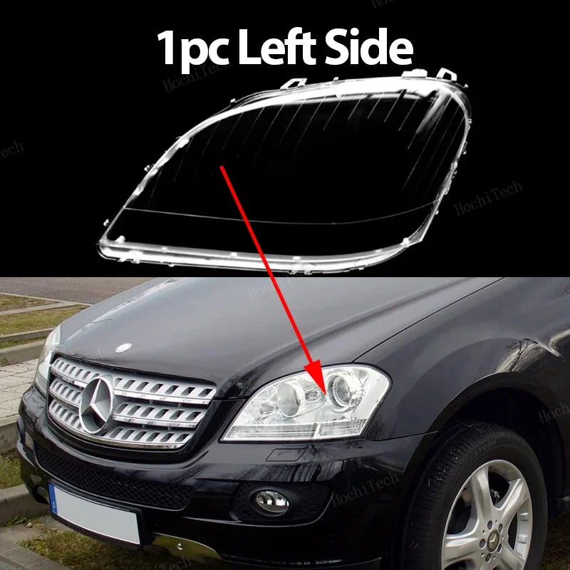 Headlight Housing Protection Glass Cover Headlamps Transparent Shell Lens For Mercedes-Benz ML Class W164 Pre-facelift 2005-2008