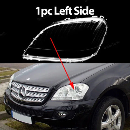 Headlight Housing Protection Glass Cover Headlamps Transparent Shell Lens For Mercedes-Benz ML Class W164 Pre-facelift 2005-2008