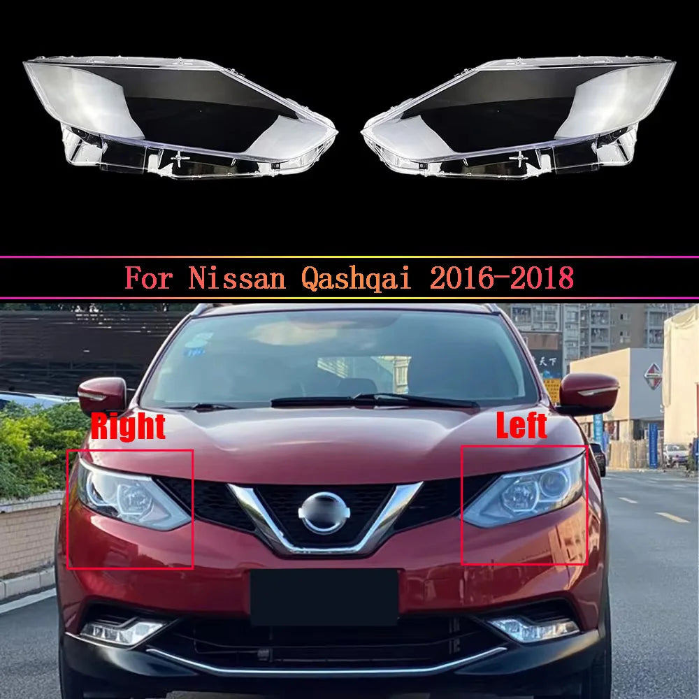 Headlight Lens Cover for Nissan Qashqai 2016 2017 2018 – Clear Headlamp Shell Replacement