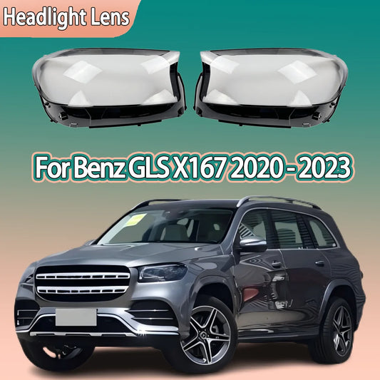 Headlight Cover For Mercedes-Benz GLS X167 GLS400 GLS450 2020 2021 2022 2023 Headlamp Lens Glass Replace Original Lampshade