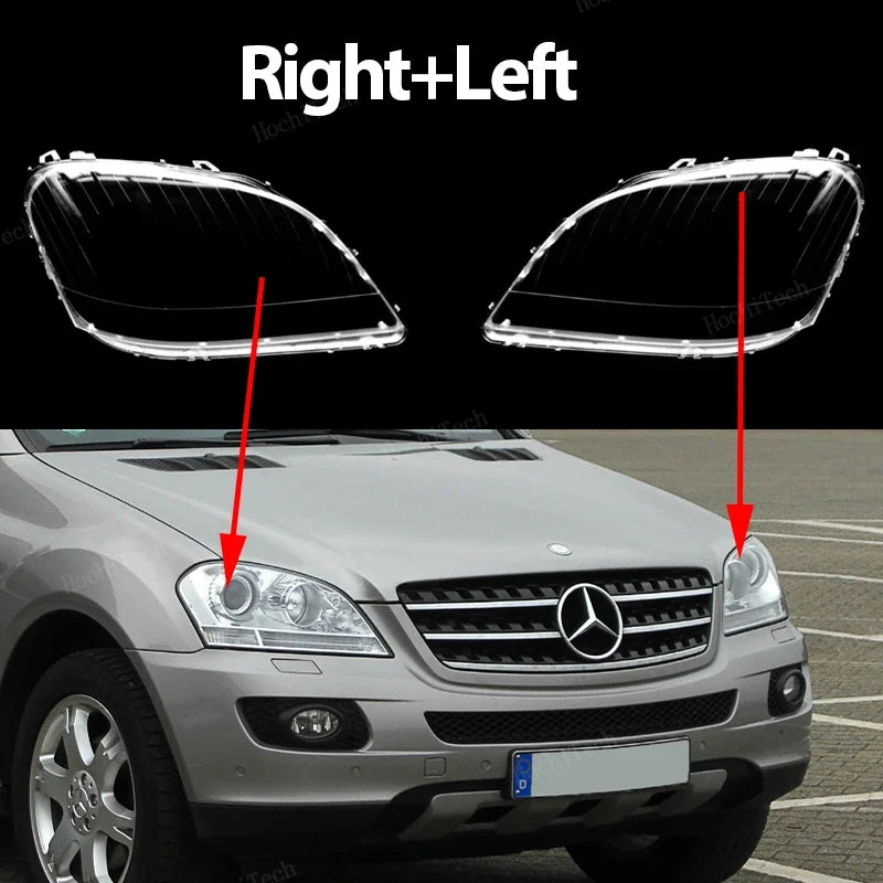 Headlight Housing Protection Glass Cover Headlamps Transparent Shell Lens For Mercedes-Benz ML Class W164 Pre-facelift 2005-2008